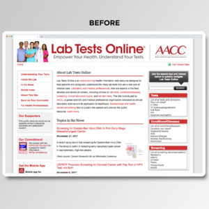 AACC LTO website before redesign
