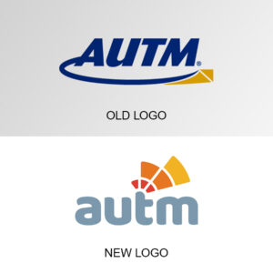 AUTM Old and New logo design