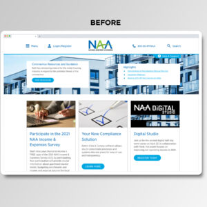 National Apartment Association website before redesign