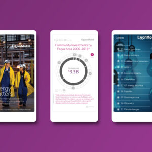 ExxonMobil Energy Matters app Cover and screens