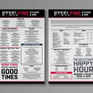 SteefFire Kitchen & Bar menu