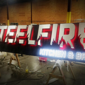 SteefFire Kitchen & Bar exterior sign fabrication